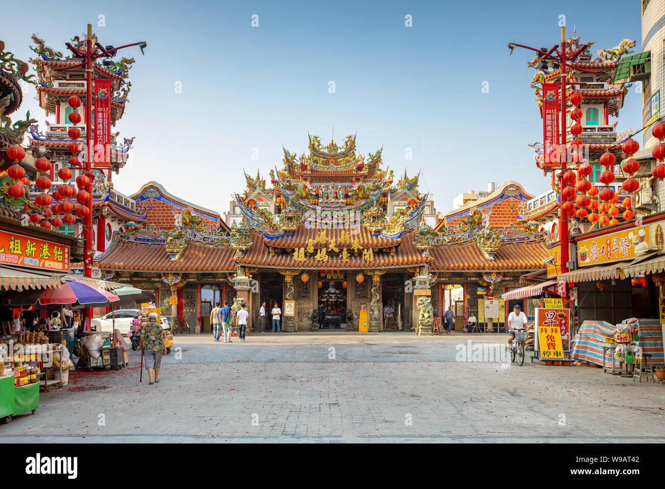 Chiayi, Taiwan - le 6 mai 2017 : Façade vue du Temple Fengtian, l'un des plus importants temples Mazu à Taiwan Banque D'Images