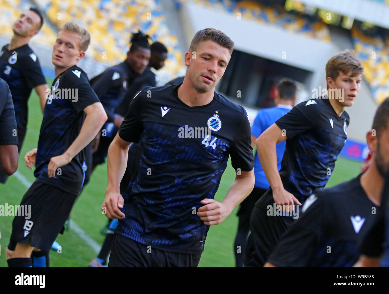 Kiev, Ukraine. 12 août, 2019. Brandon Mechele du Club Brugge en action au cours de la session de formation avant la Ligue des Champions 3e tour de qualification match contre FC Dynamo Kiev à NSC Olimpiyskyi stadium à Kiev, Ukraine. Crédit : Oleksandr Prykhodko/Alamy Live News Banque D'Images