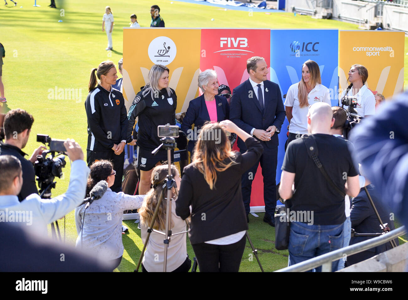 Le président David Grevemberg parlant lors de l'annonce des Jeux du Commonwealth 2022 de Birmingham à Edgbaston, Birmingham. Banque D'Images