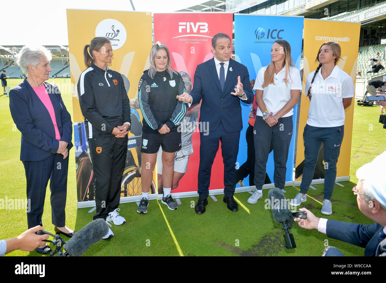 Le président David Grevemberg parlant lors de l'annonce des Jeux du Commonwealth 2022 de Birmingham à Edgbaston, Birmingham. Banque D'Images