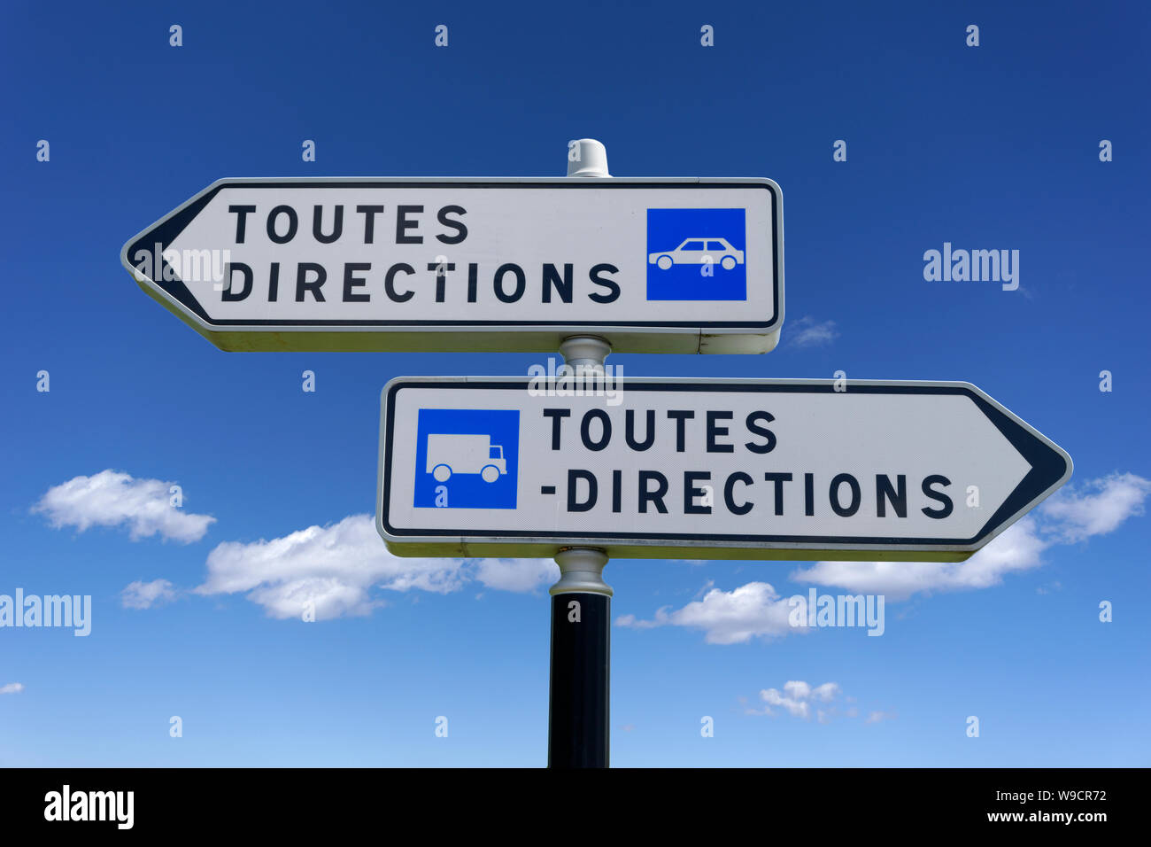French toutes directions directions road Banque de photographies et d