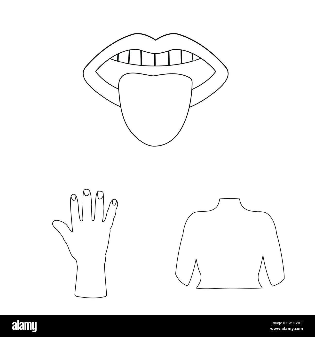 Vector illustration du corps et de l'icône de pièce. Ensemble de l'anatomie du corps et l'icône vecteur pour stock. Illustration de Vecteur