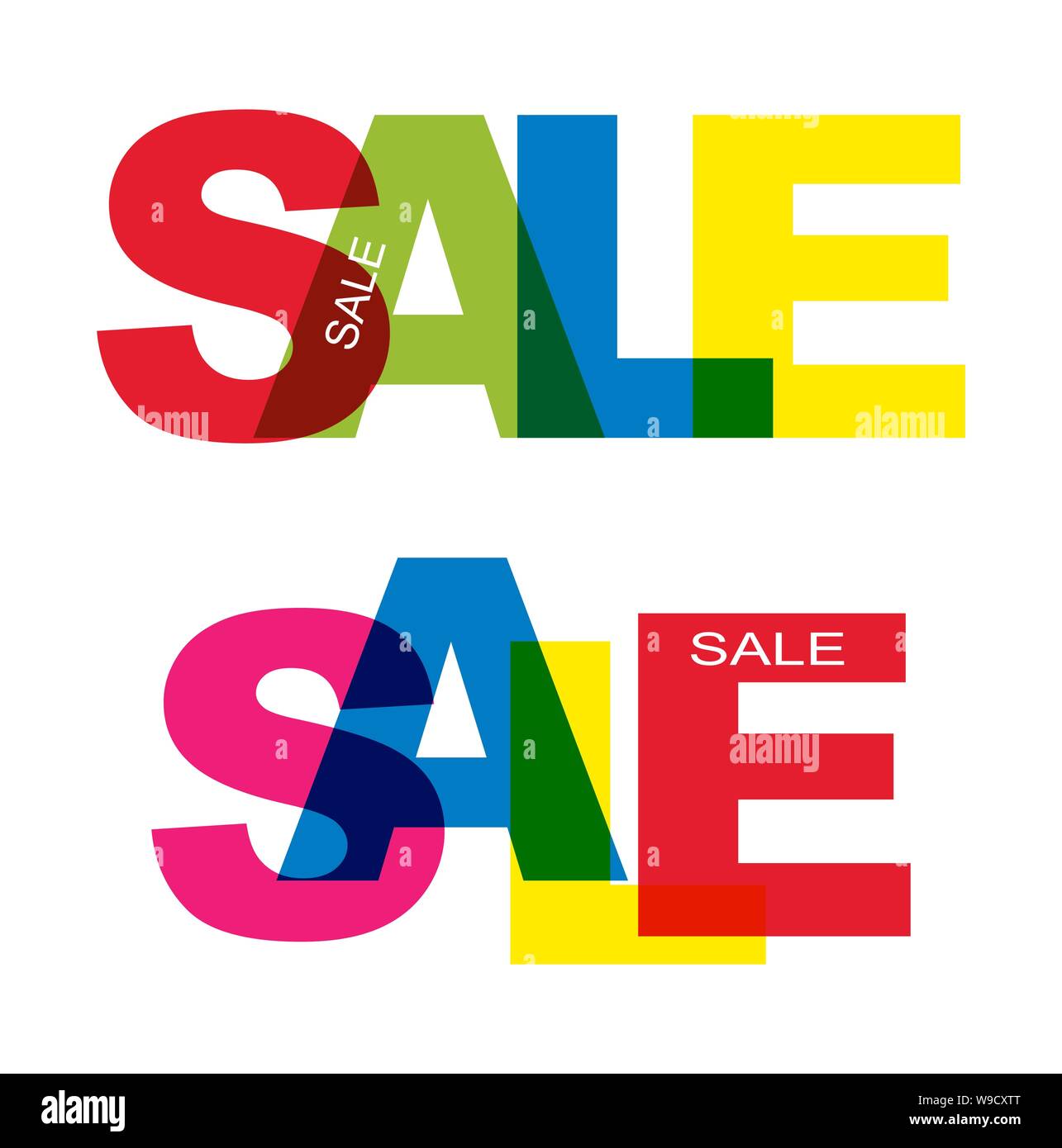 Bannière colorée avec l'inscription la vente, pour la conception et la décoration Illustration de Vecteur