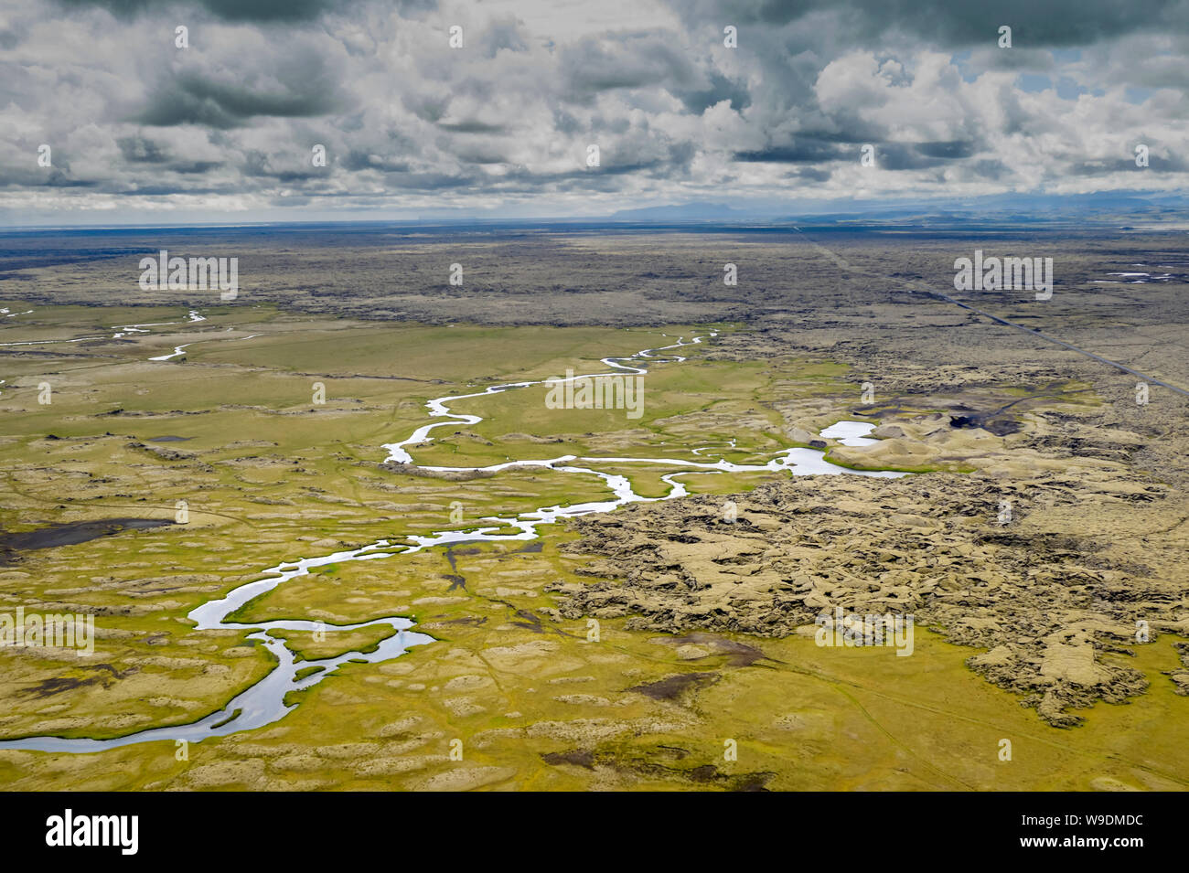 Paysage de lave Eldhraun, Côte Sud, Islande Banque D'Images