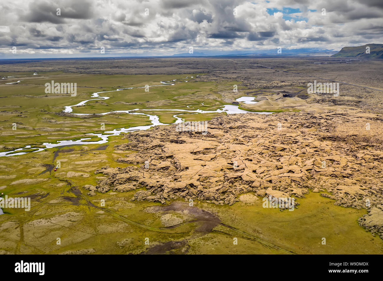 Paysage de lave Eldhraun, Côte Sud, Islande Banque D'Images