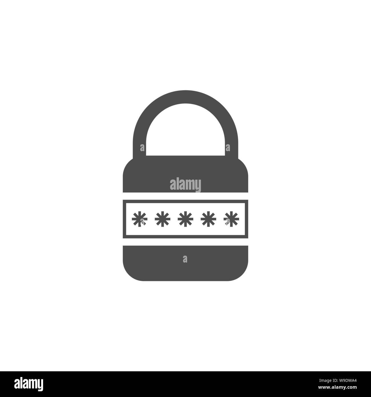 L'icône de la protection par mot de passe. L'icône de verrouillage avec formulaire de sécurité Illustration de Vecteur
