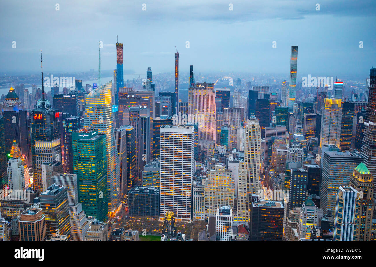 USA, New York, Manhattan, Midtown Manhattan Skyline Banque D'Images