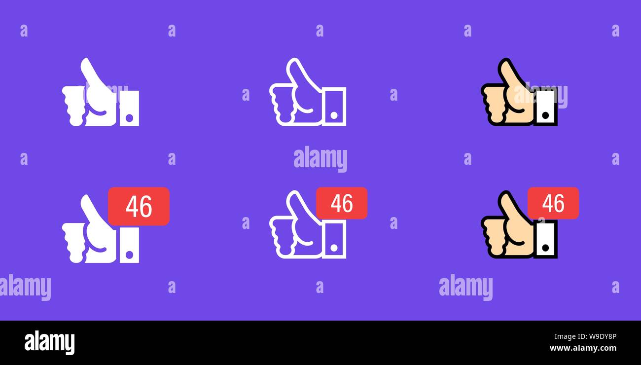 Comme Thumbs up signe l'icône bouton symbole design pour les médias sociaux site web Interface utilisateur Interface utilisateur vector illustration Illustration de Vecteur
