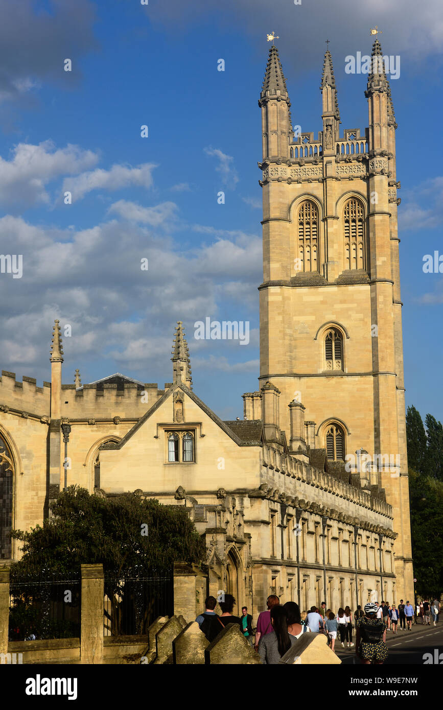 L'Angleterre, Oxford, Magdalen College, la grande tour. Banque D'Images