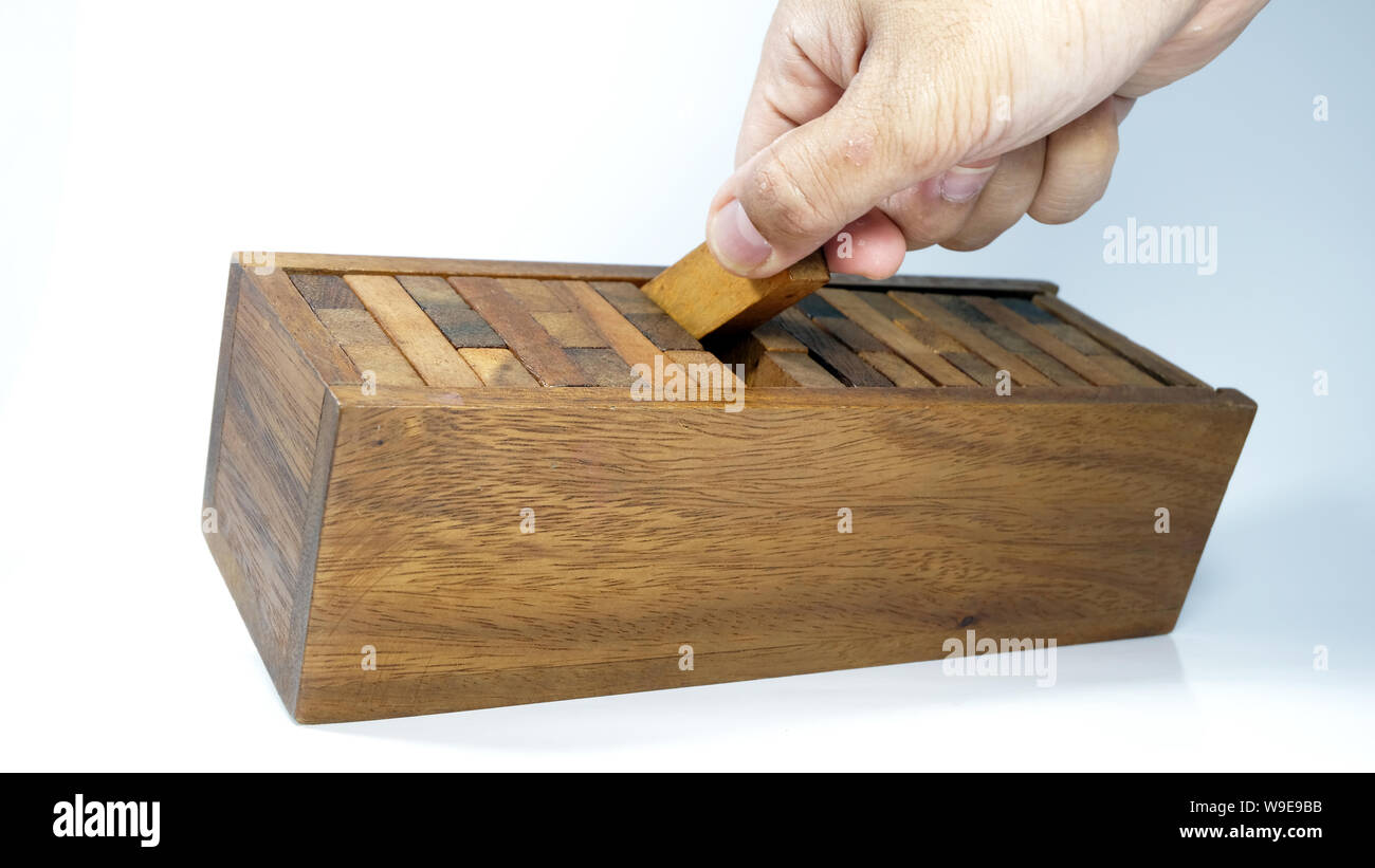 Pièces De Remplacement Pour Jenga - 6 Blocs En Bois, Boîte Bleue, Occasion