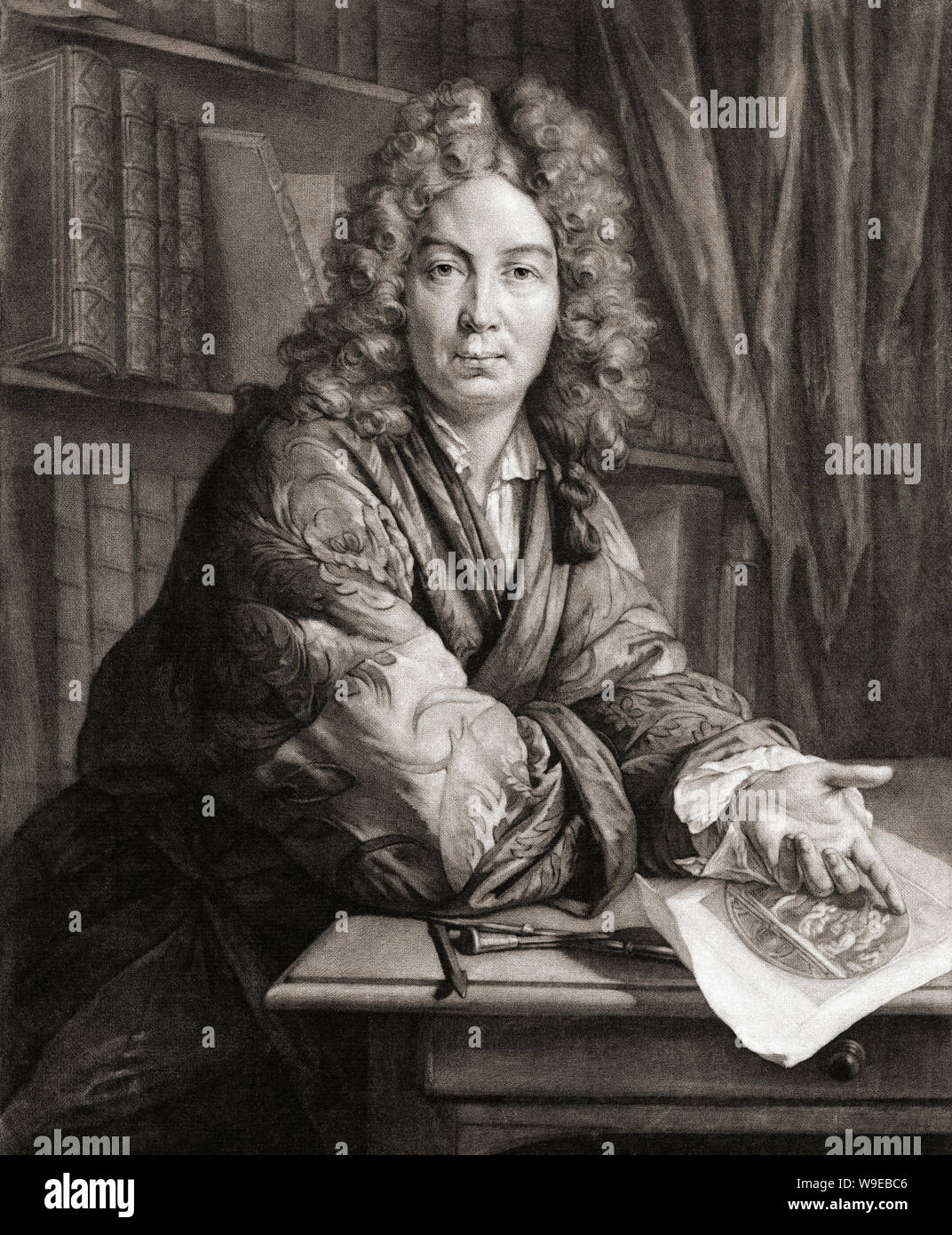 Bernard Picart, 1673 - 1733. Graveur français. D'après une peinture par Jean-Marc Nattier. Banque D'Images