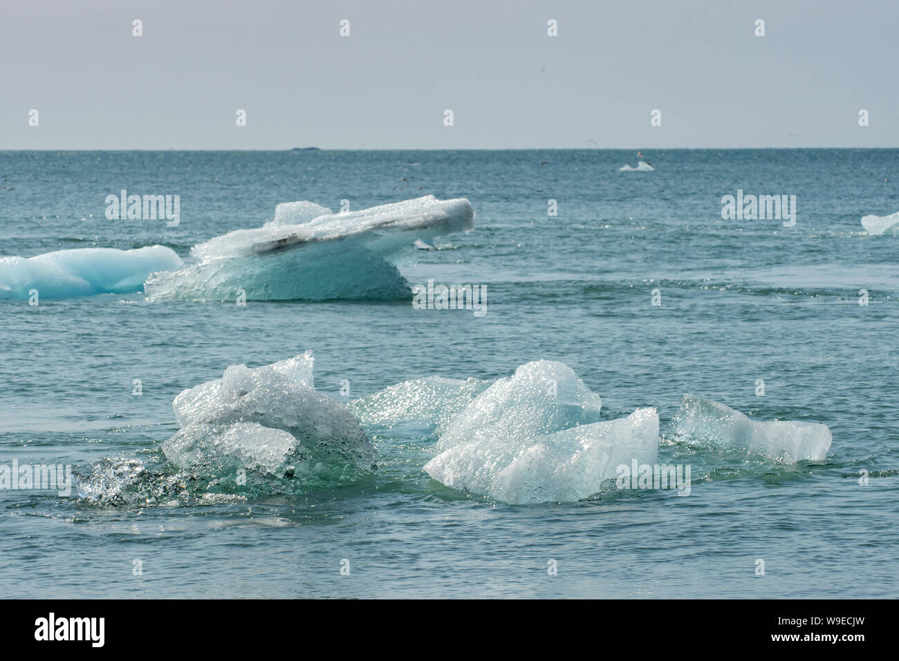 Glace à Diamond Beach Jokulsarlon, NP, l'Islande Vatnajokull Banque D'Images