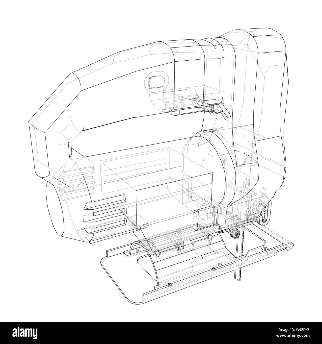 Contours d'une scie sauteuse. Vector Illustration de Vecteur