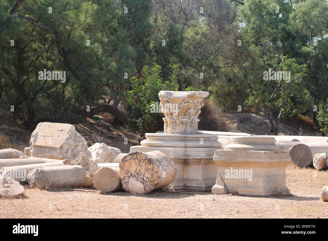 Vestiges romains dans le parc, d'Ashkelon, Israël Banque D'Images