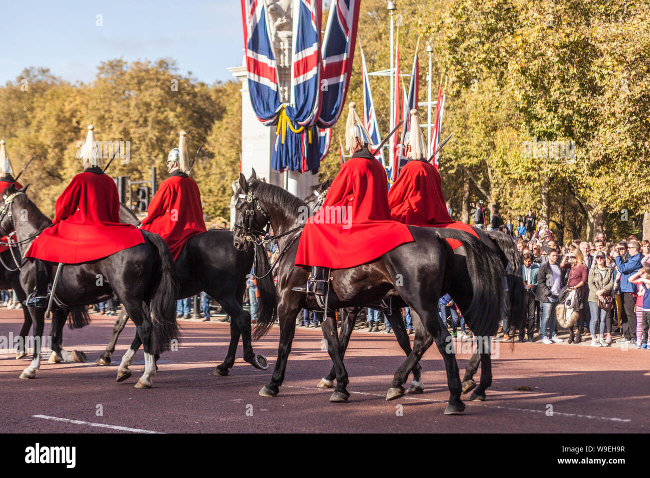 La vie de Queen's Guard dans le Mall, Londres. Banque D'Images