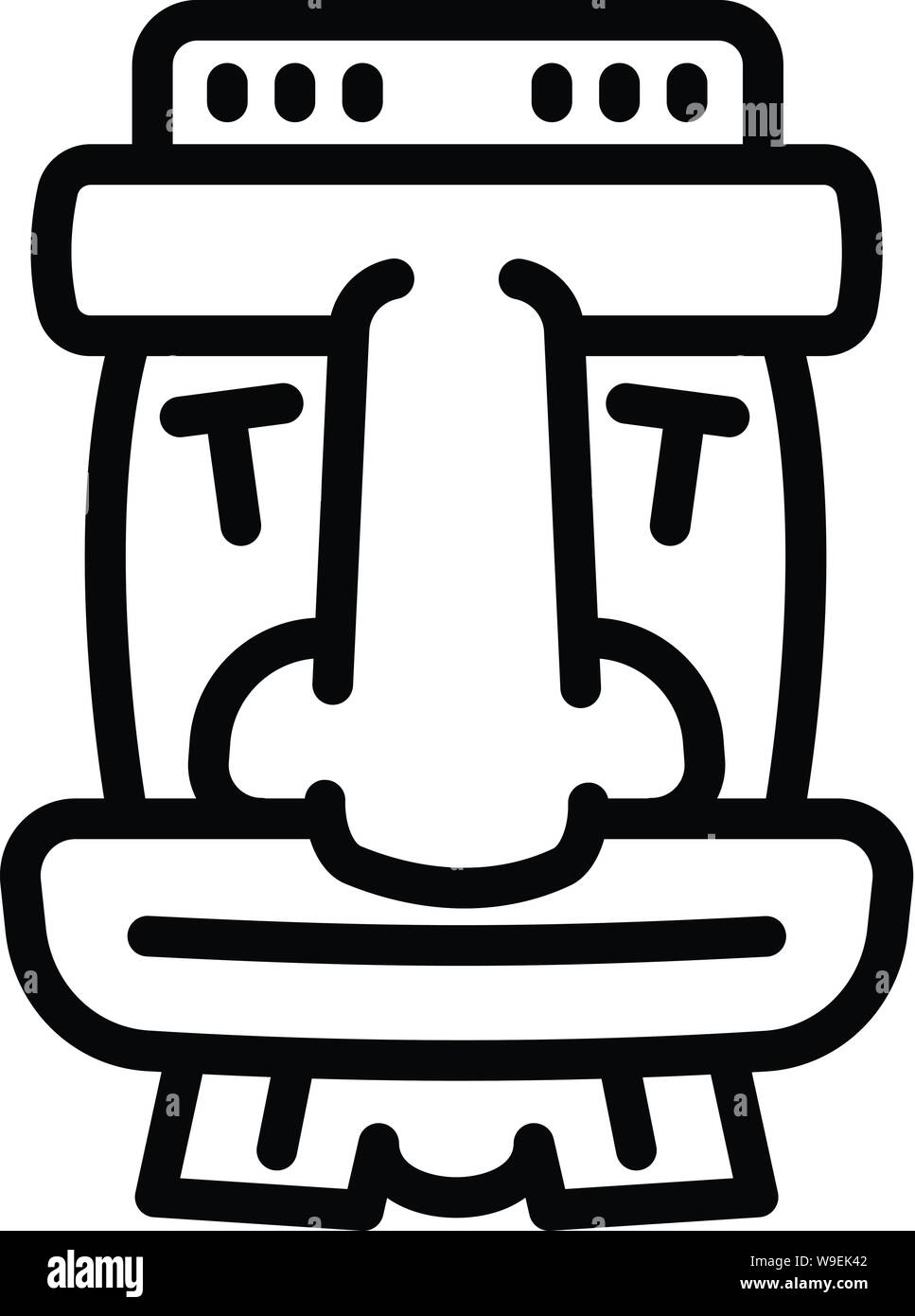 L'icône de l'idole de bois Tiki. Contours en bois tiki icône vecteur d'idole pour la conception web isolé sur fond blanc Illustration de Vecteur