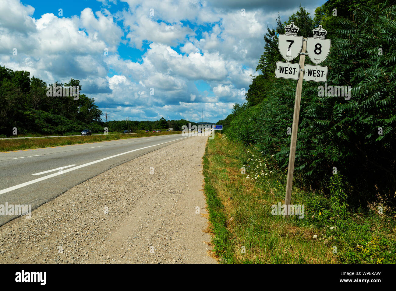 La signalisation routière.L'Ontario, Canada. Banque D'Images