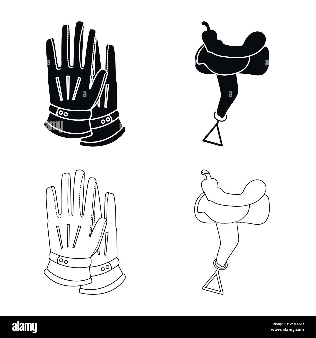 Conception de vecteur matériel équitation signe. Ensemble d'équipements et de la concurrence d'illustration vectorielle stock. Illustration de Vecteur