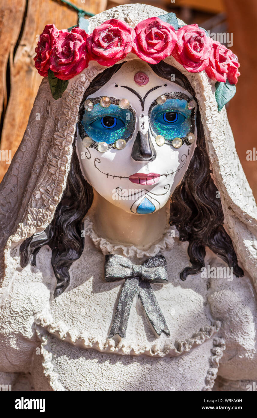 Le Jour des Morts, Dia de los Muertos décoration, vieille ville d'Albuquerque, Nouveau Mexique, USA. Banque D'Images