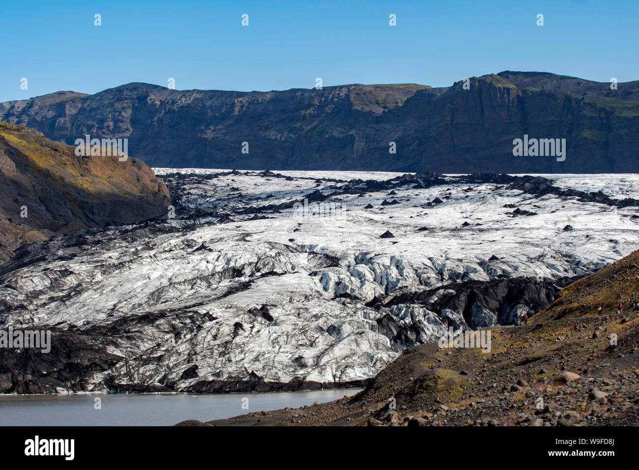 Glacier Solheimajokull, près de Vik, Islande Banque D'Images