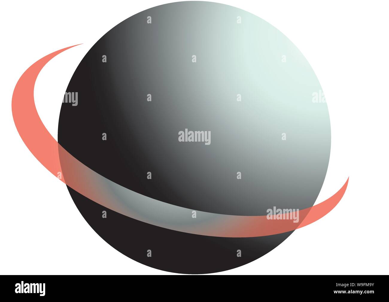 Planète l'icône avec la bague rouge - image vectorielle Illustration de Vecteur