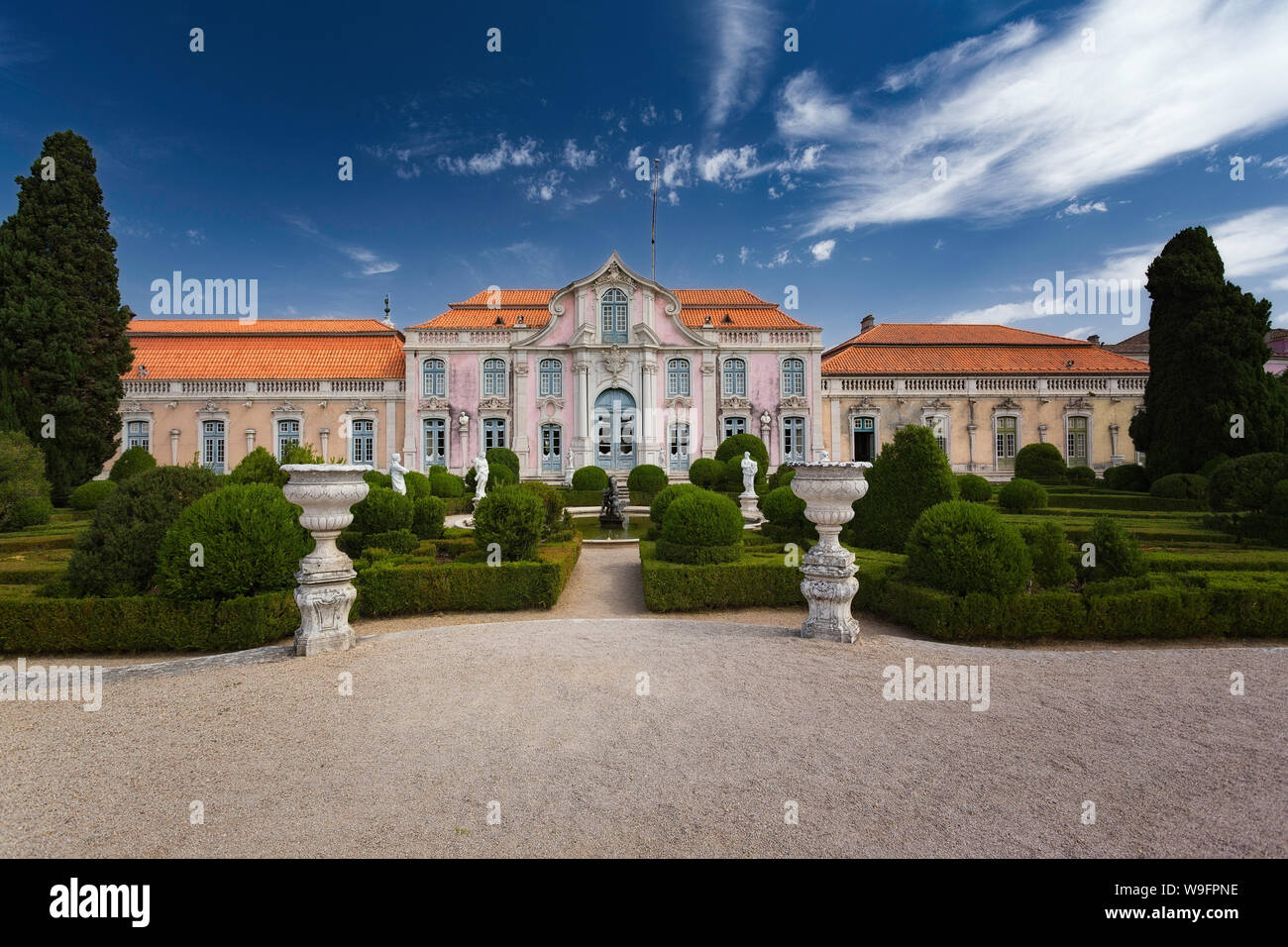 Les jardins suspendus au Palais de Queluz Lisbon Banque D'Images