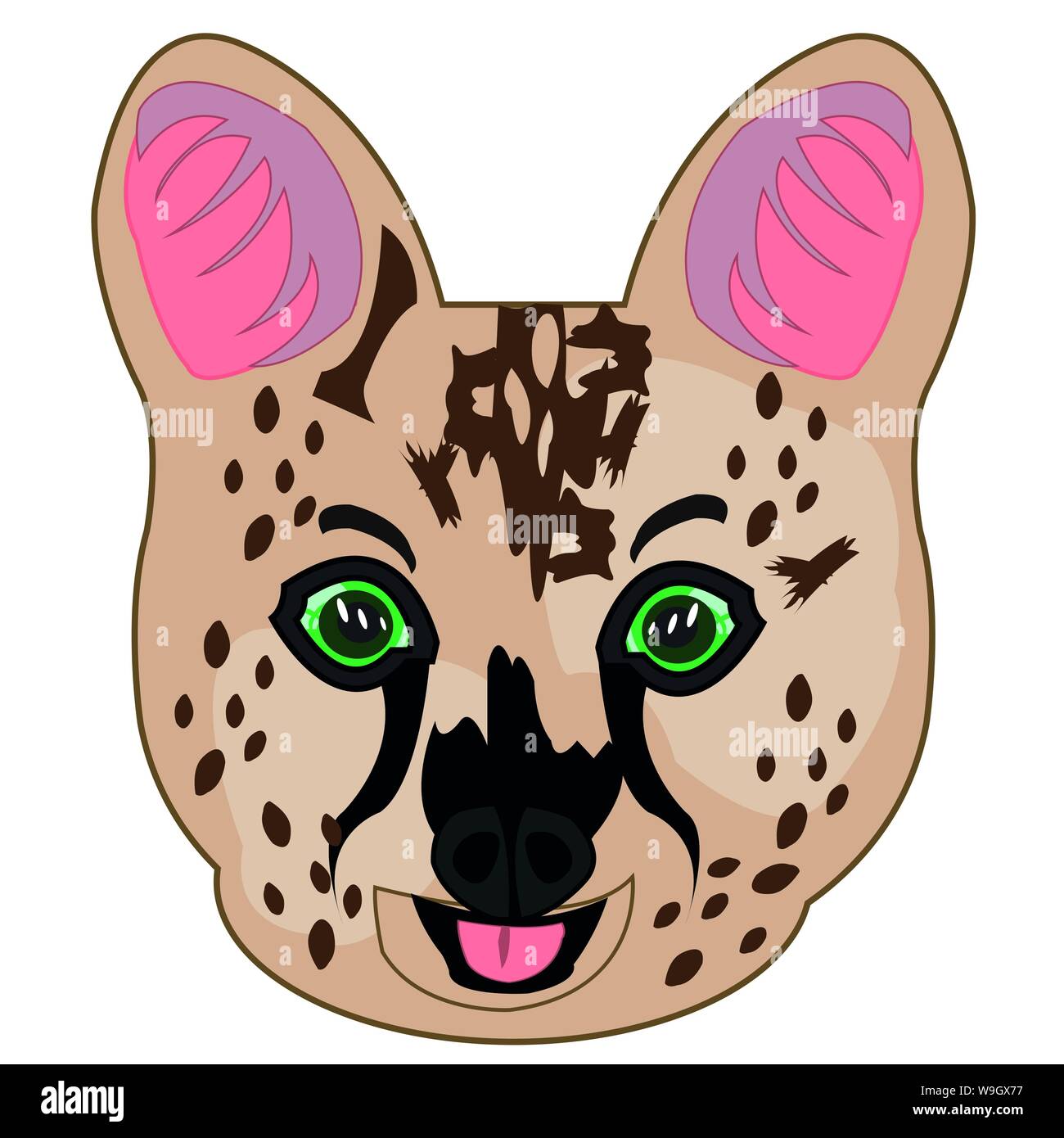 Vector illustration de la tasse cartoon wildcat serval Illustration de Vecteur