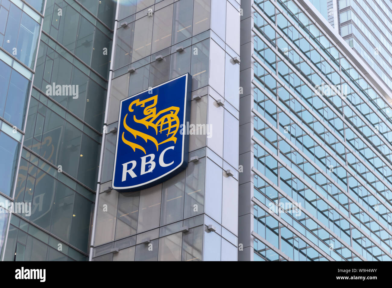 RBC (Banque Royale du Canada) logo sur la construction au centre-ville de Toronto. Banque D'Images