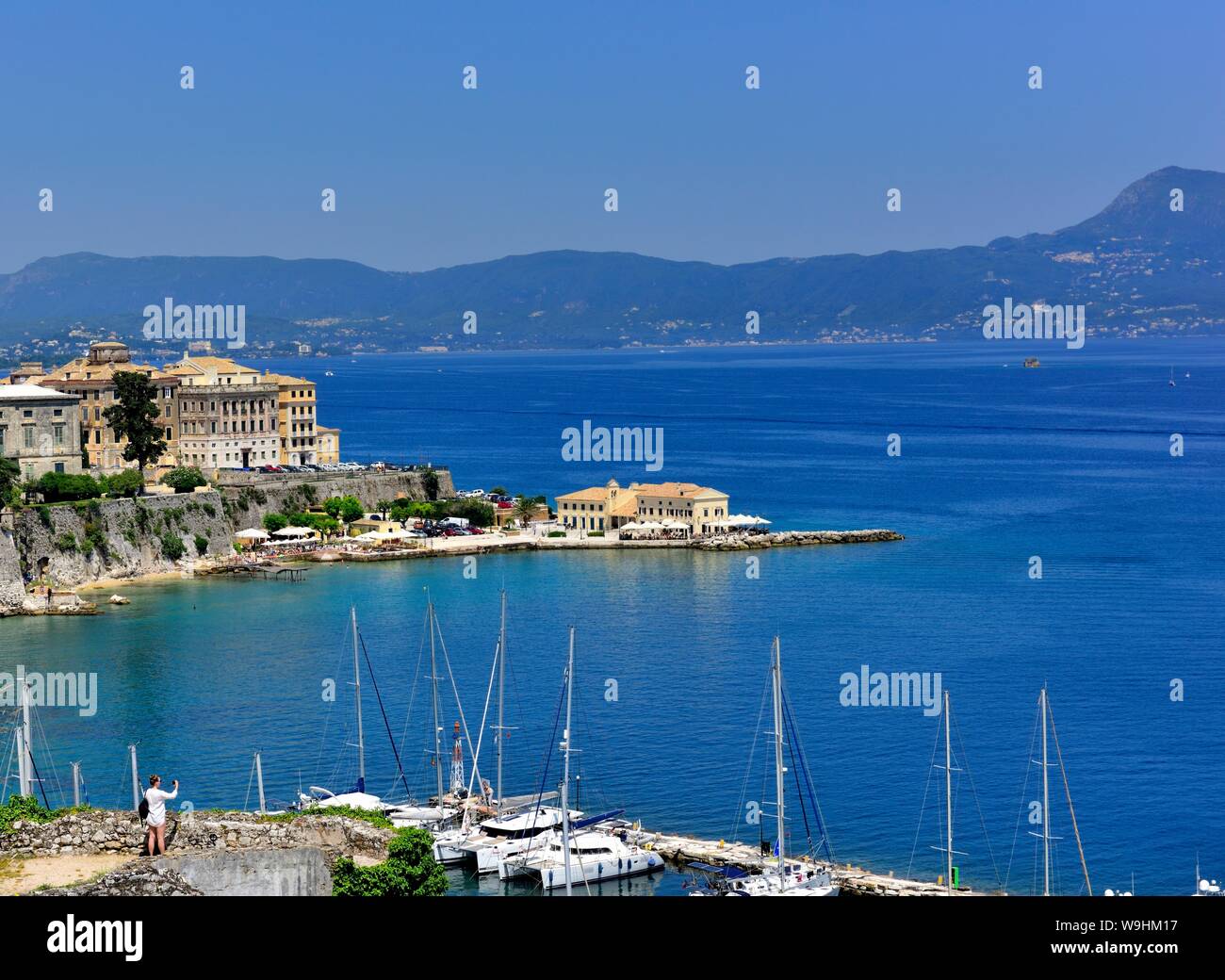 Vue de Faliraki, vieille ville de Corfou, Kerkyra,grèce,Îles Ioniennes Banque D'Images