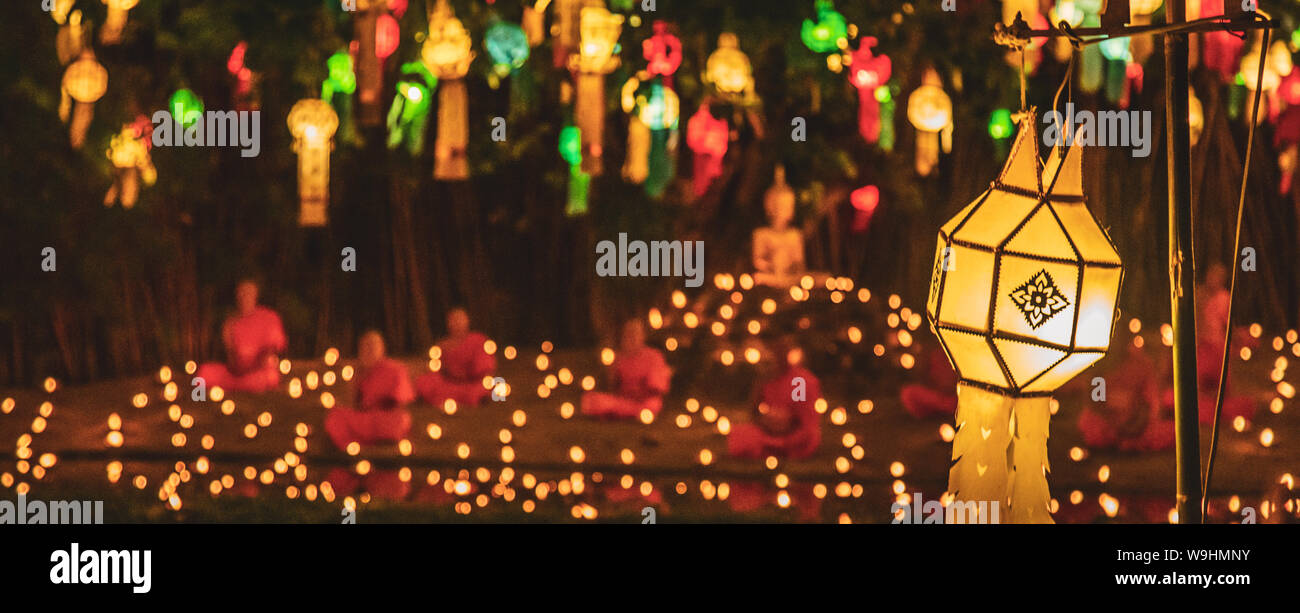 Festival des lanternes, Yee Peng et Loy Khratong à Chiang Mai, Thaïlande Banque D'Images