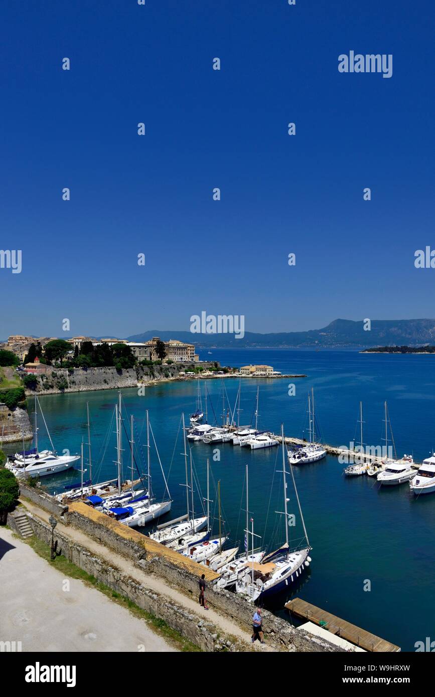Marina Corfu Kerkyra, Corfou, îles Ioniennes, Grèce, Banque D'Images
