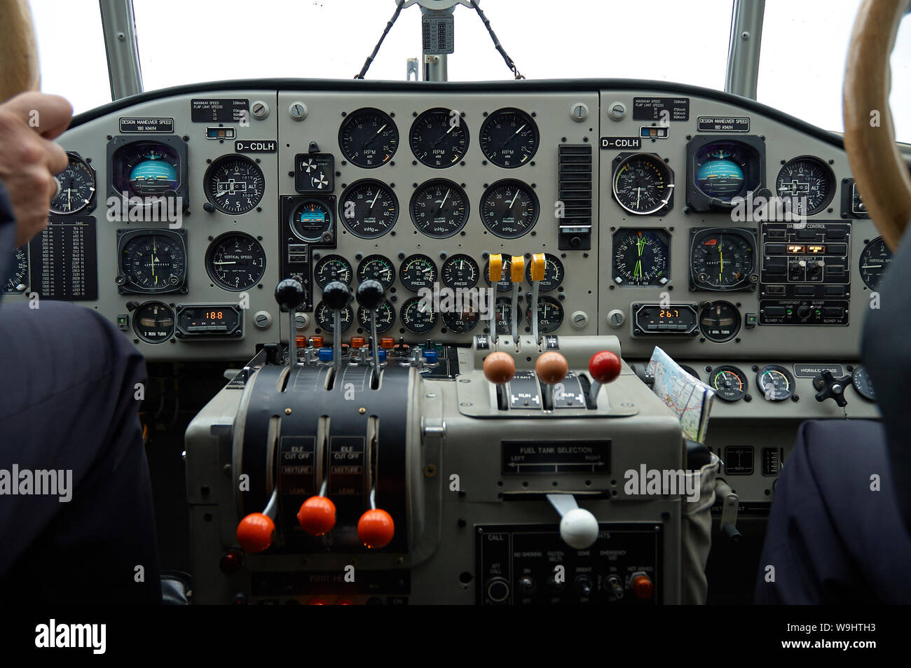 Junkers Ju52/3m vue cockpit en vol Banque D'Images