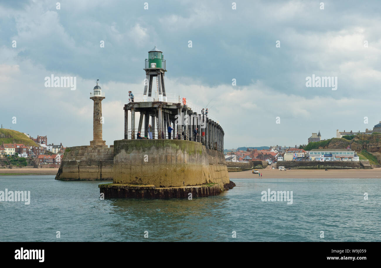 Whitby Pier. Whitby, North Yorkshire, Angleterre Banque D'Images