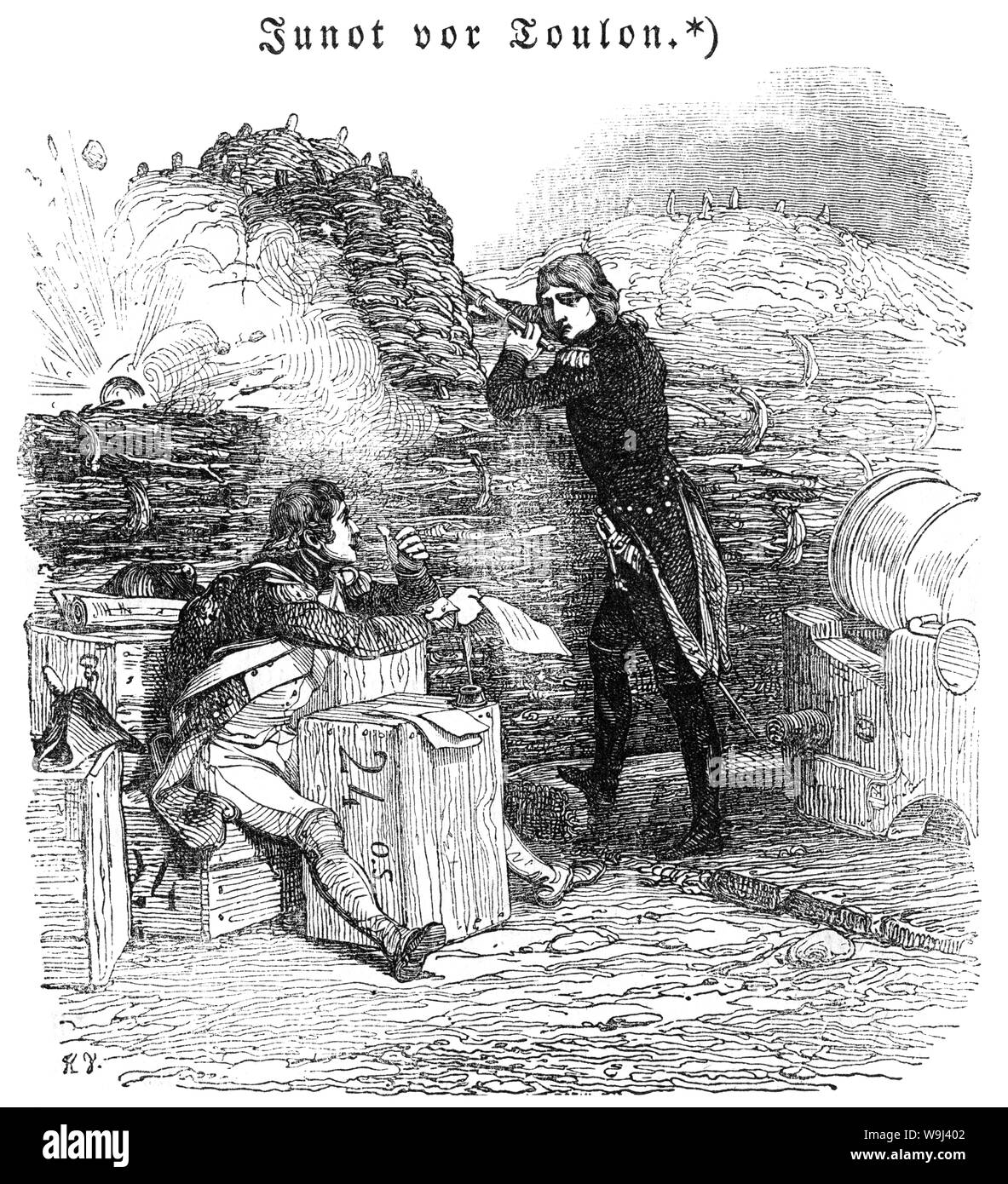 Europa, Frankreich, Junot, Herzog von Abrantès , französischer Originaltext : ', Général Junot vor Toulon ' , Motiv aus : ' ' , das Magazin für Pfennig Verbreitung gemeinnütziger Kenntnisse, n° 302, 12. 08 janvier 1839 , konvertiert dans Schwarzweiß . / Europe, France, Jean Andoche Junot duc d'Abrantès, général français, texte original : ' Junot vor Toulon ' ( Junot infront de Toulon ) , de l'image : ' Pfennig das Magazin ' ( l'Allemand Penny Magazine ) , pour le disseminetation des connaissances dans l'intérêt public , No 302, 12. 01. 1839 , converties en noir et blanc . Banque D'Images