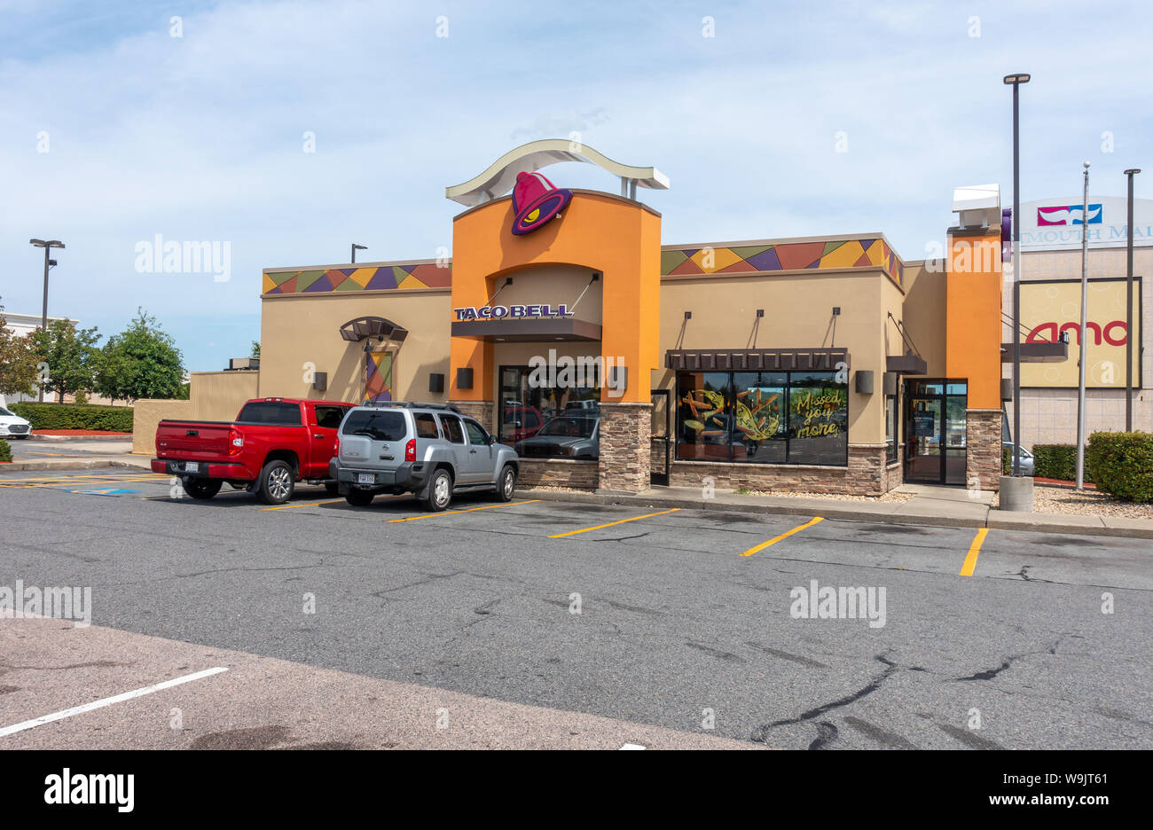 Taco Bell fast food restaurant extérieur à Dartmouth, Massachusetts USA Banque D'Images