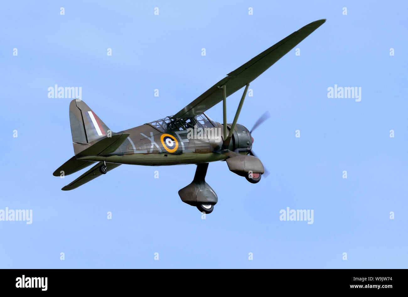 Westland Lysander restauré la deuxième guerre mondiale avion de coopération avec l'armée britannique. Banque D'Images