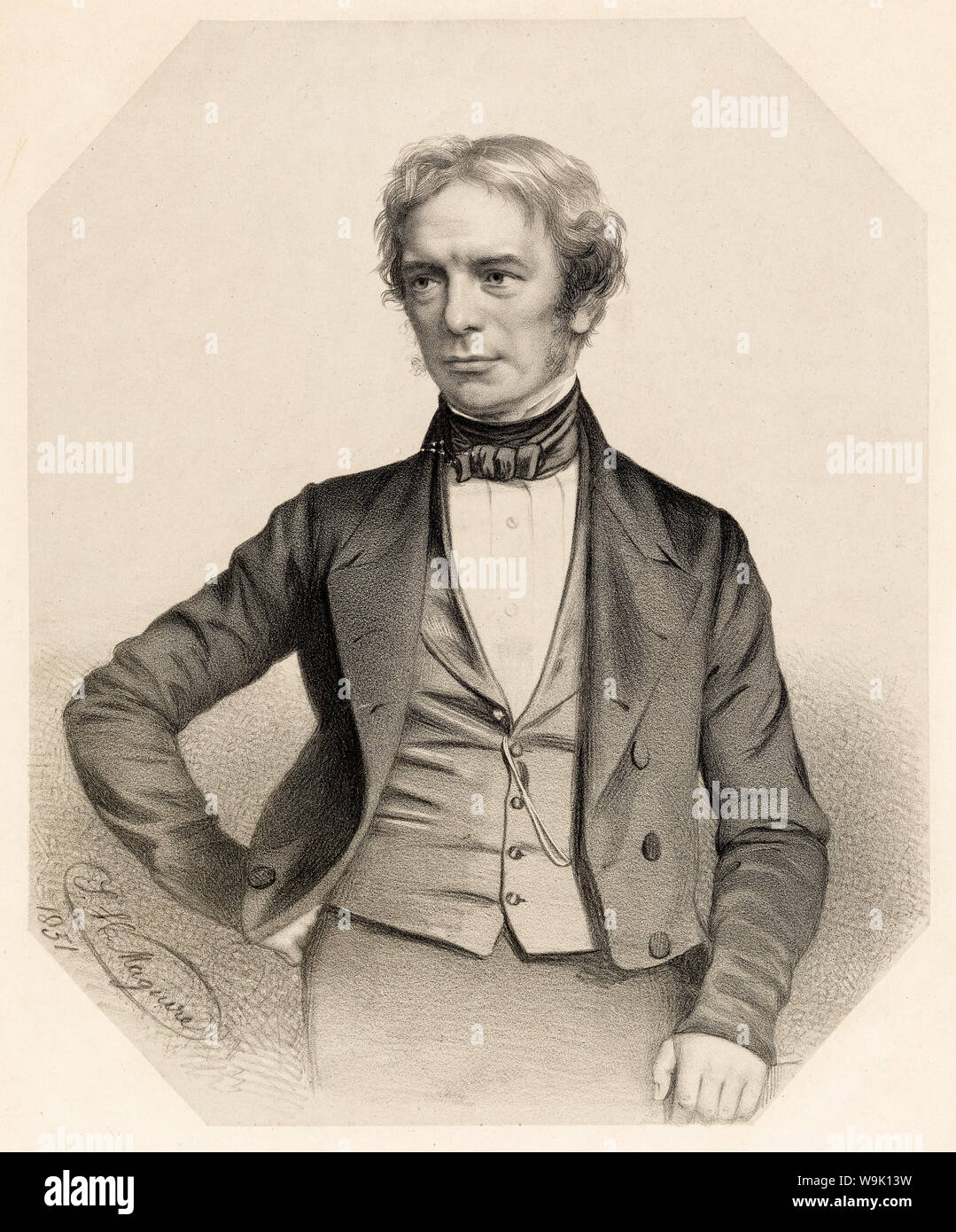 Michael Faraday (1791-1867), portrait, 1851 imprimer Banque D'Images