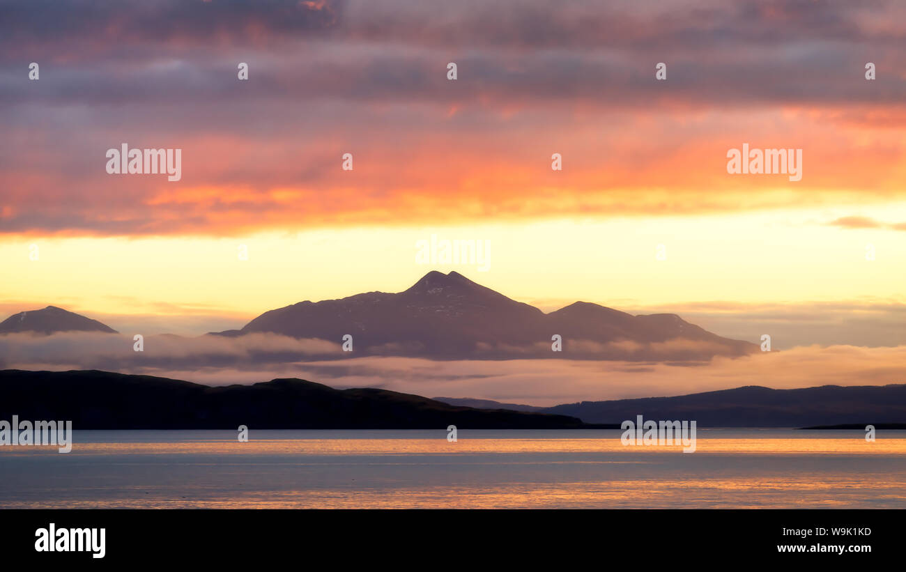 Lever du soleil en Ecosse, Royaume-Uni, Europe Banque D'Images