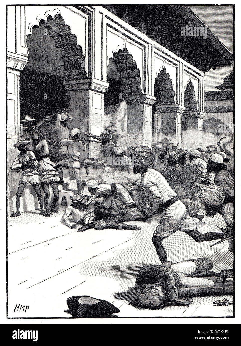 Arrestation de Le Rajah de Benares Chait Singh 1781 ; noir et blanc Illustration ; Banque D'Images