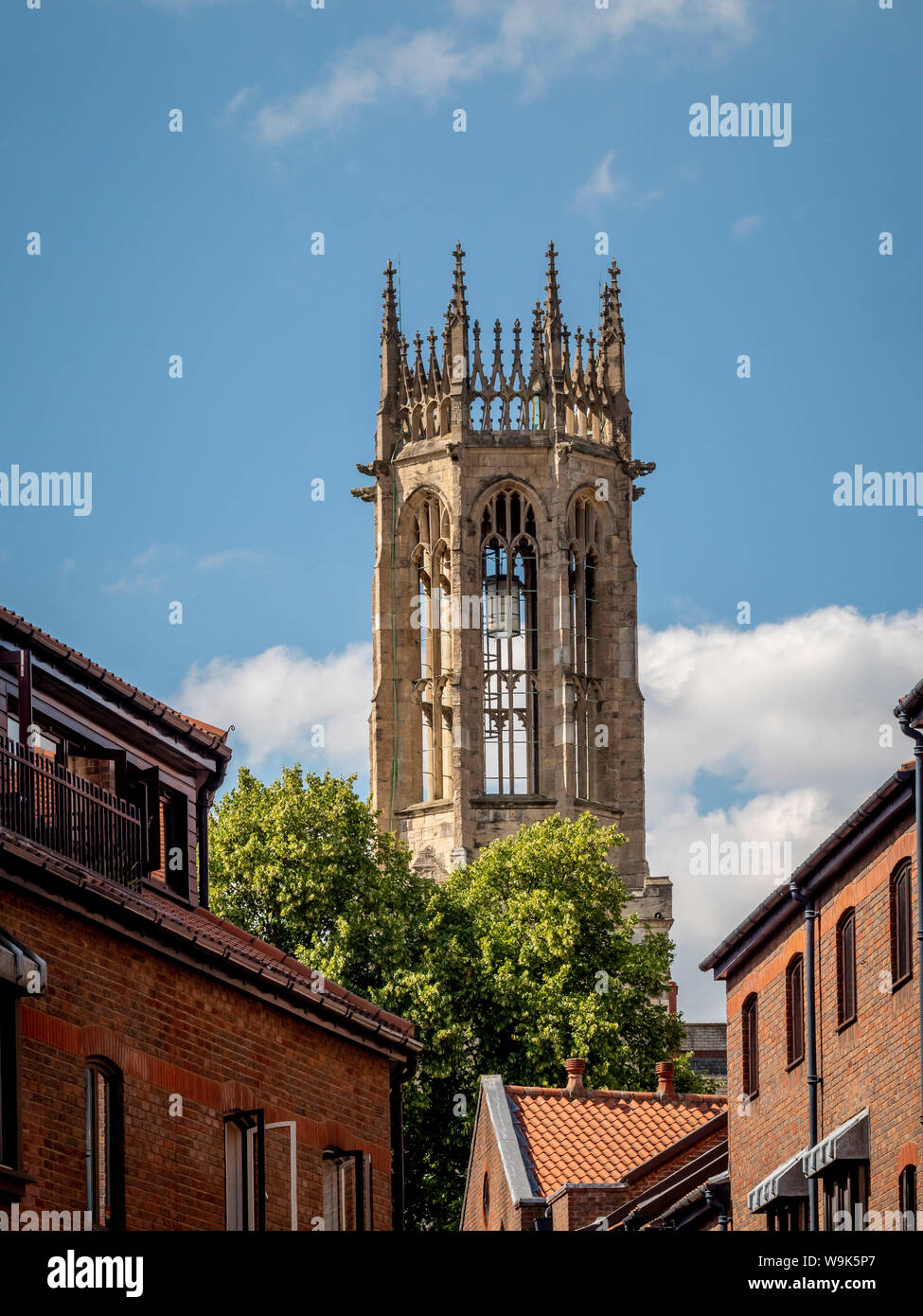 Tour de All Saints' Church, Chaussée, York, une église paroissiale dans l'Église d'Angleterre à York, Royaume-Uni Banque D'Images