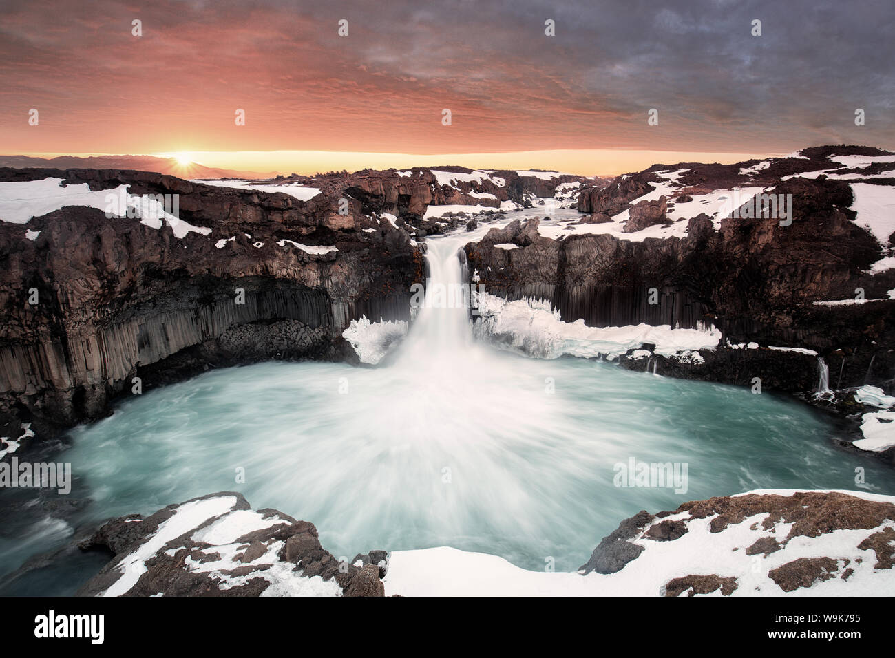 Aldeyjarfoss, difficile de se rendre près de surtout en hiver, l'Islande, les régions polaires Banque D'Images