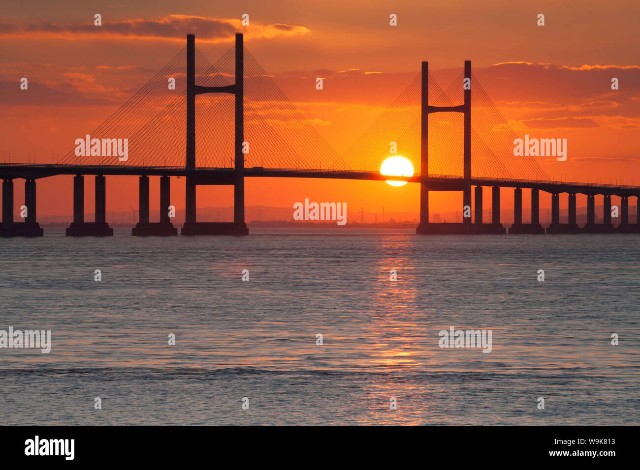 Deuxième Severn Crossing Bridge sur la rivière Severn, au sud-est du pays de Galles, Pays de Galles, Royaume-Uni, Europe Banque D'Images