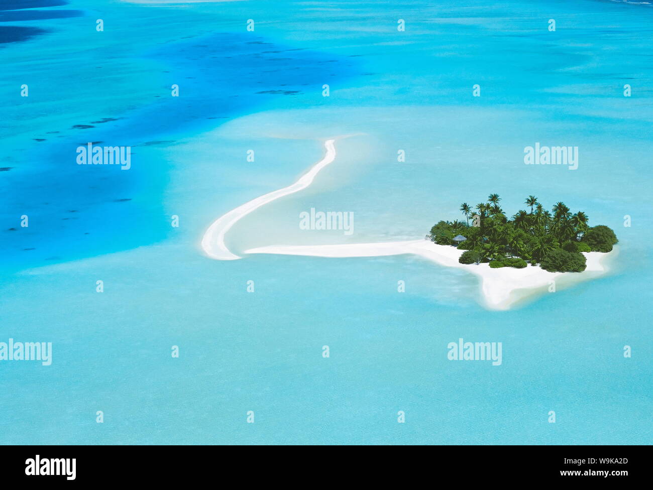 Vue aérienne de North Male Atoll, Maldives, océan Indien, Asie Banque D'Images