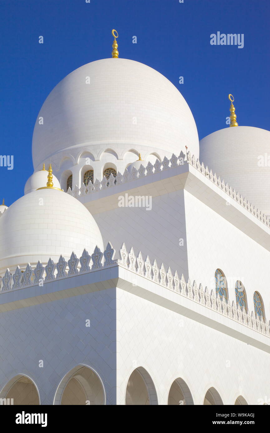 Mosquée Sheikh Zayed Bin Sultan Al Nahyan, Abu Dhabi, Émirats arabes unis, Moyen Orient Banque D'Images