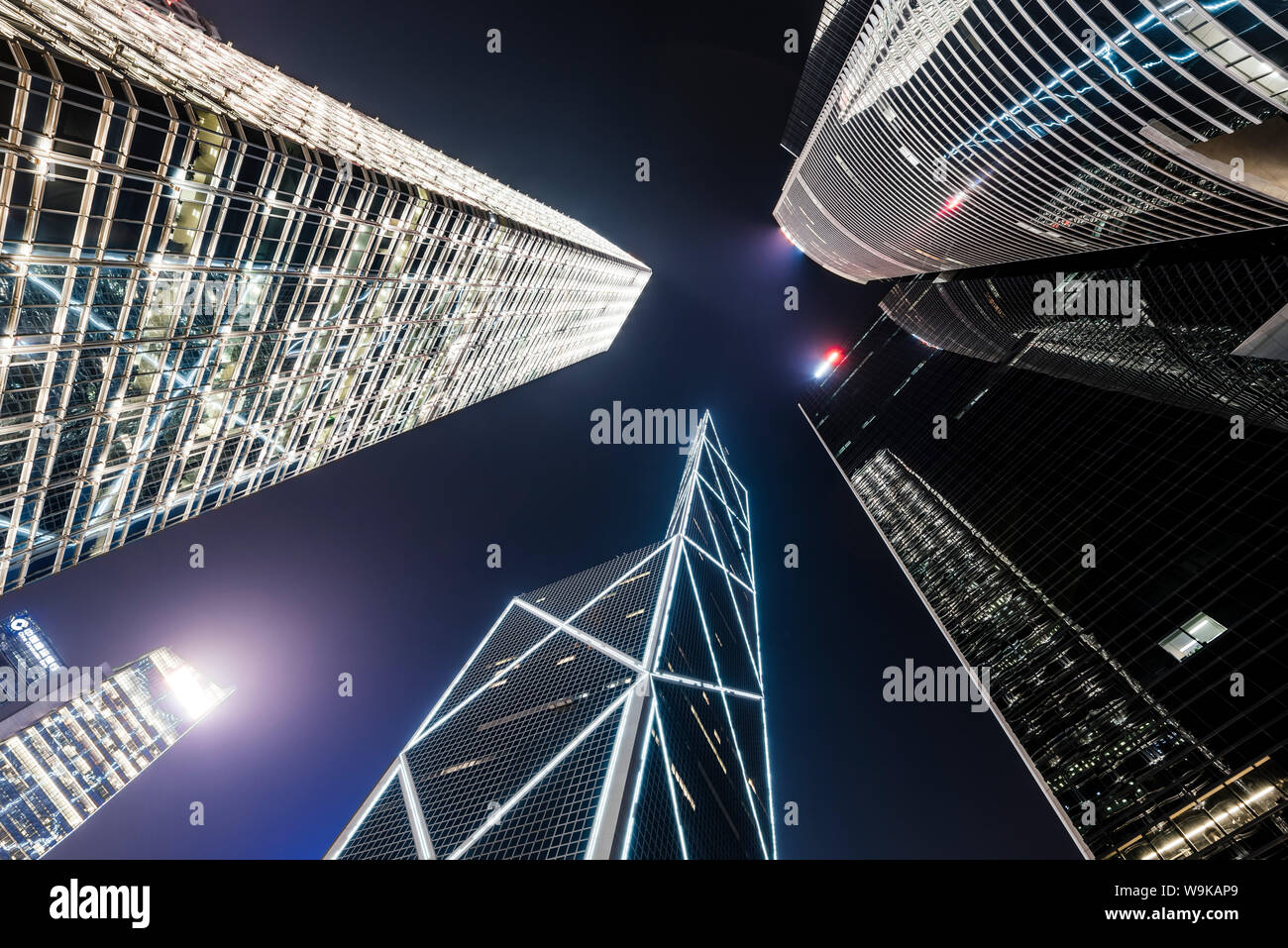 L'extérieur de l'Édifice de la Banque de Chine, du Centre, de l'île de Hong Kong, Chine, Asie Banque D'Images