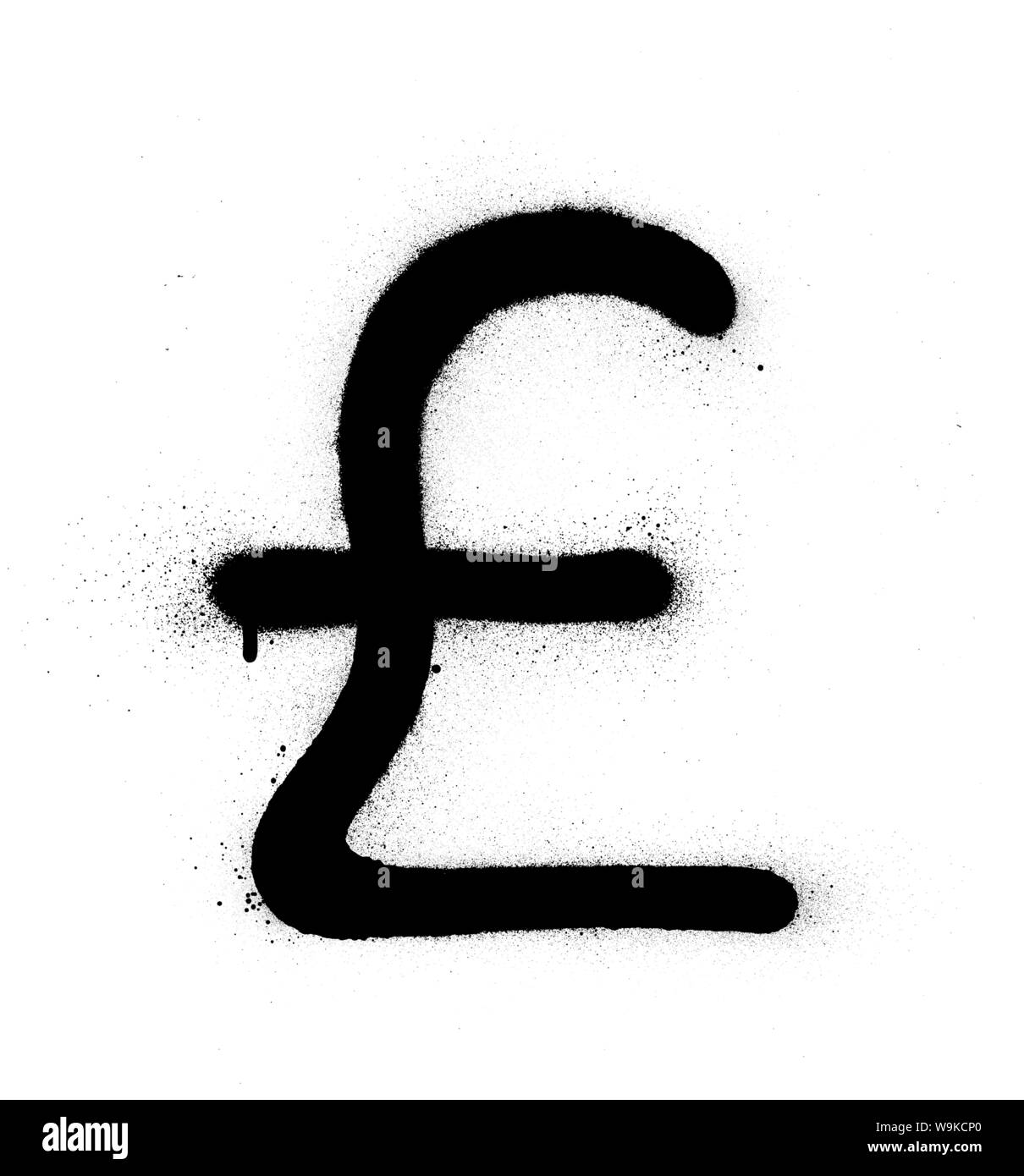Symbole de la livre sterling graffiti pulvérisé en noir sur blanc Illustration de Vecteur