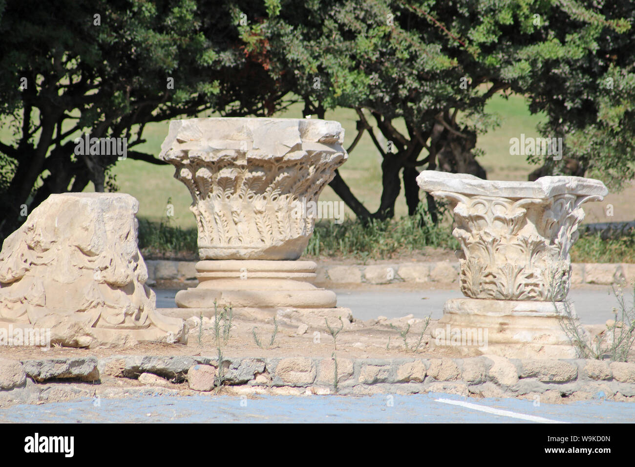 Vestiges romains dans le parc, d'Ashkelon, Israël Banque D'Images