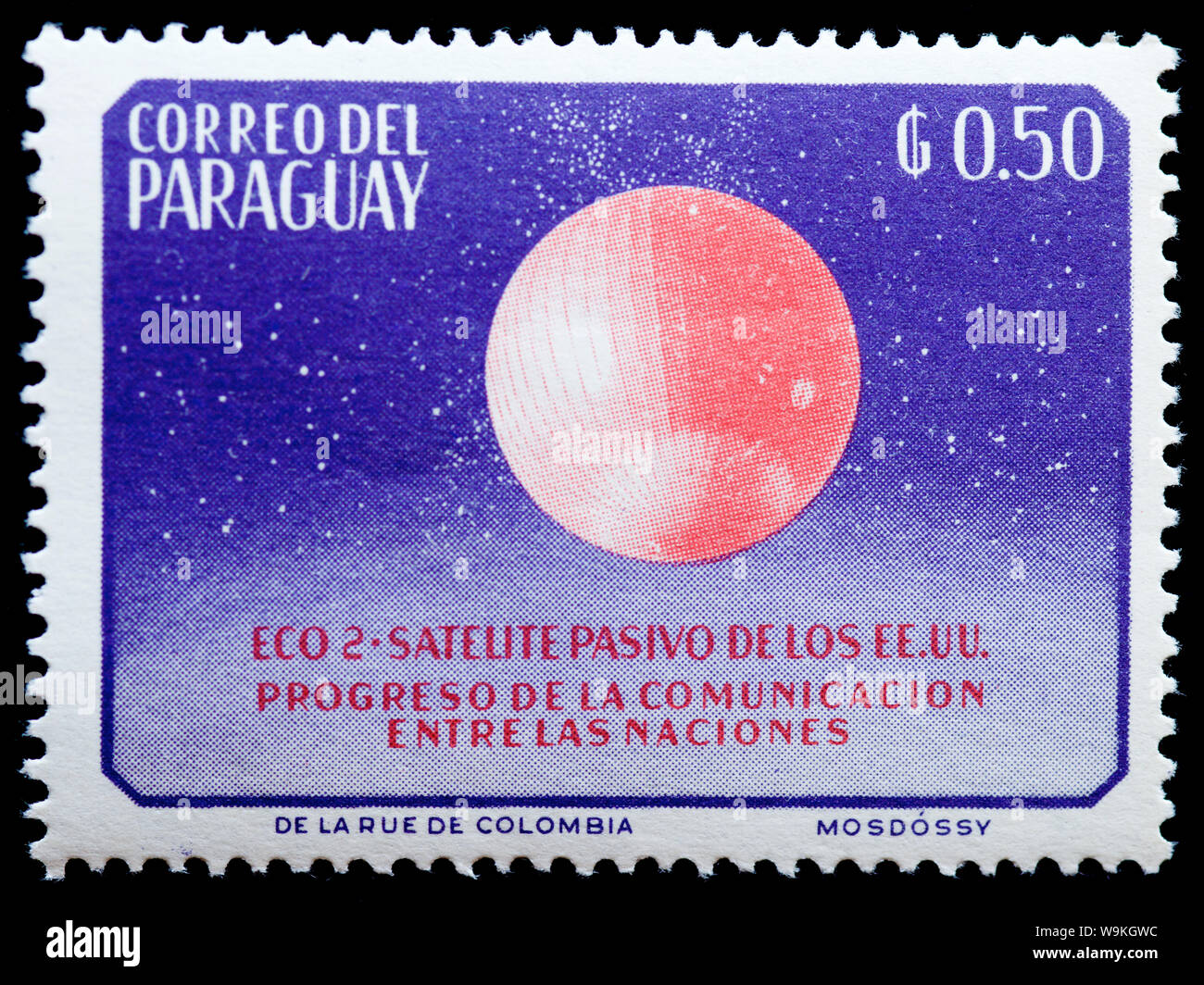 Timbre Paraguay - Echo 2 Satelite Banque D'Images