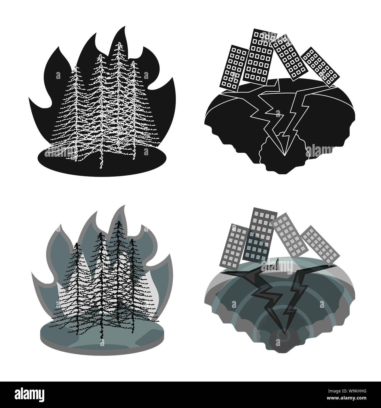 Objet isolé de la météo et de détresse signe. Collection de météo et d'illustration vectorielle stock crash. Illustration de Vecteur