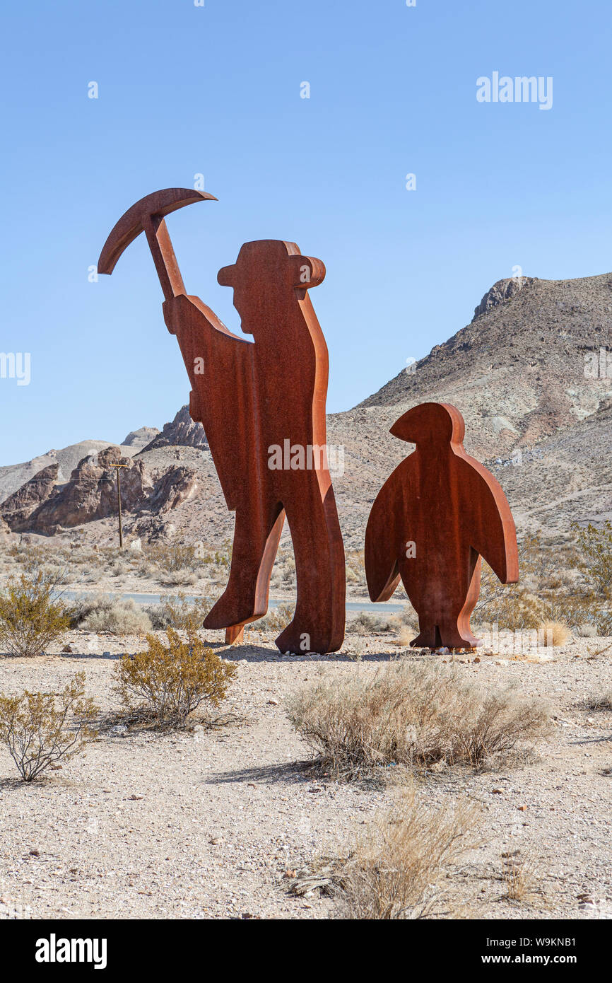 Sculptures en Agro Vacations Open Air Museum, rhyolite, Nevada. Banque D'Images